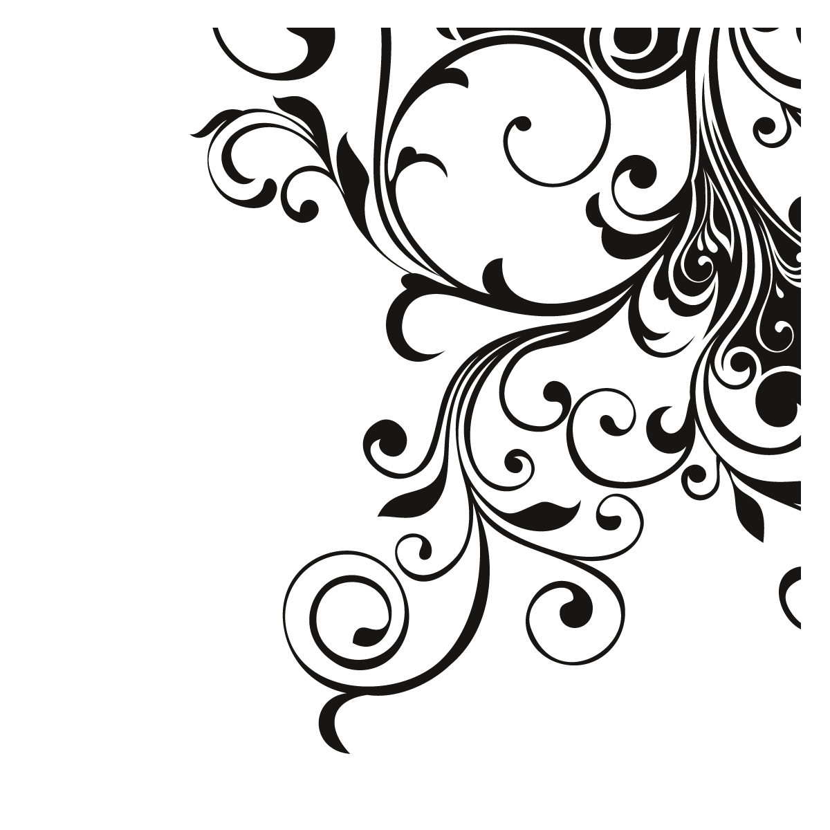 Black Corner Swirl Clipart