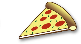 Slice of pepperoni pizza clipart