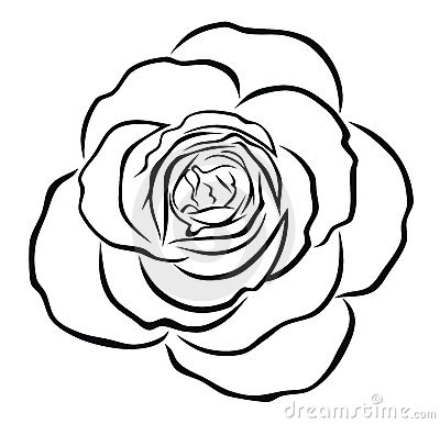 Clipart of an outline of a rose