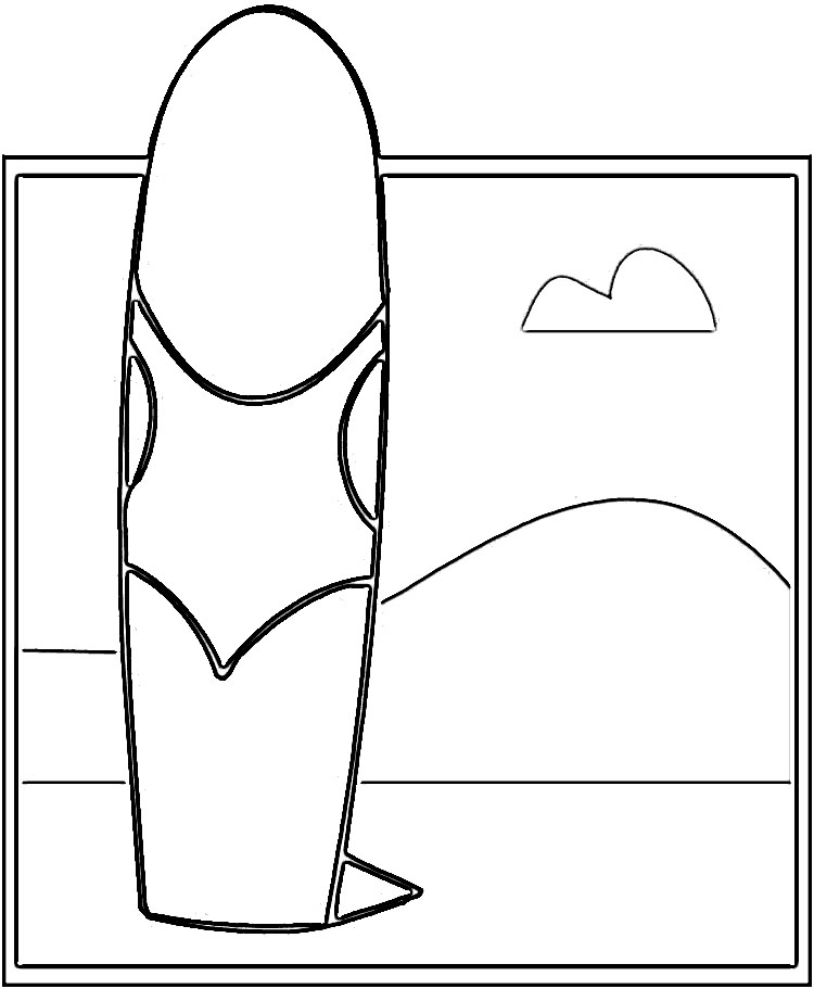 Surfboard Coloring Page - AZ Coloring Pages