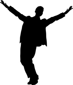 Celebrate Clipart Image - Silhouette of a Happy Businessman with ...