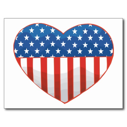 I Love America - United States Flag Heart Postcards from Zazzle.