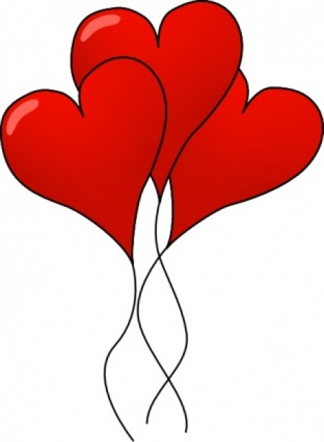 Heart-ballons clip art | Download free Vector