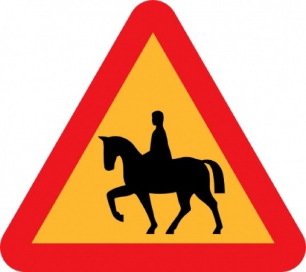Horse Riders Road Sign clip art | Download free Vector