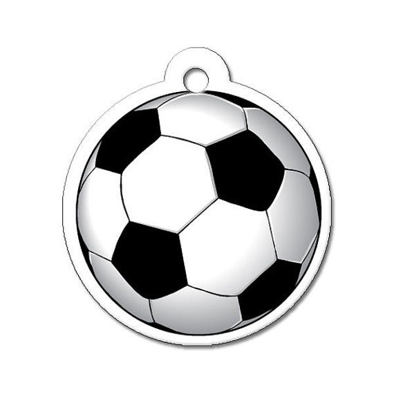 Soccer Ball Full Color Metal Pet ID Tag