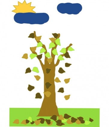 Fall cartoon trees vector Vector cartoon - Free vector for free ...