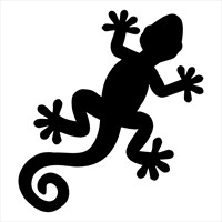 Gecko Lizard Glitter Tattoo Stencil