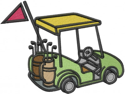 Speedracer Graphics Embroidery Design: Golf Cart 01 4.42 inches H ...