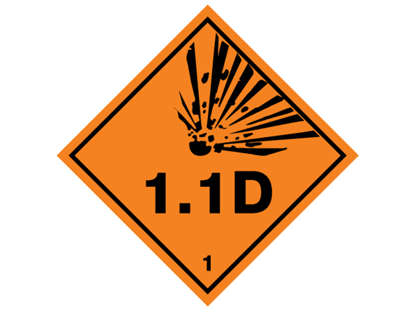 Explosive 1.1 D hazard warning diamond sign | HW1032A | Label Source