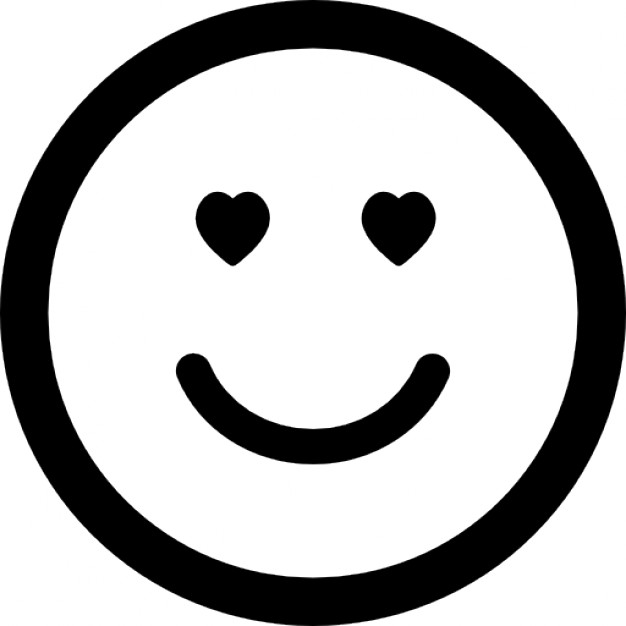 Emoticon in love face with heart shaped eyes in square outline ...