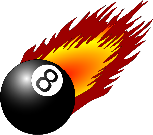 Fire 8 Ball With Flames Clipart