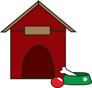 Cartoon dog house with cat clipart - ClipartFox