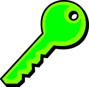 Green Key Cartoon Clipart