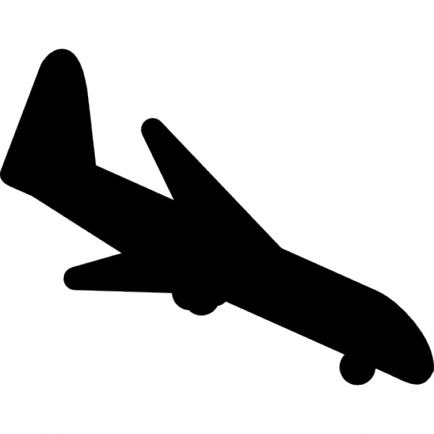 Landing airplane black shape, IOS 7 interface symbol Icons | Free ...