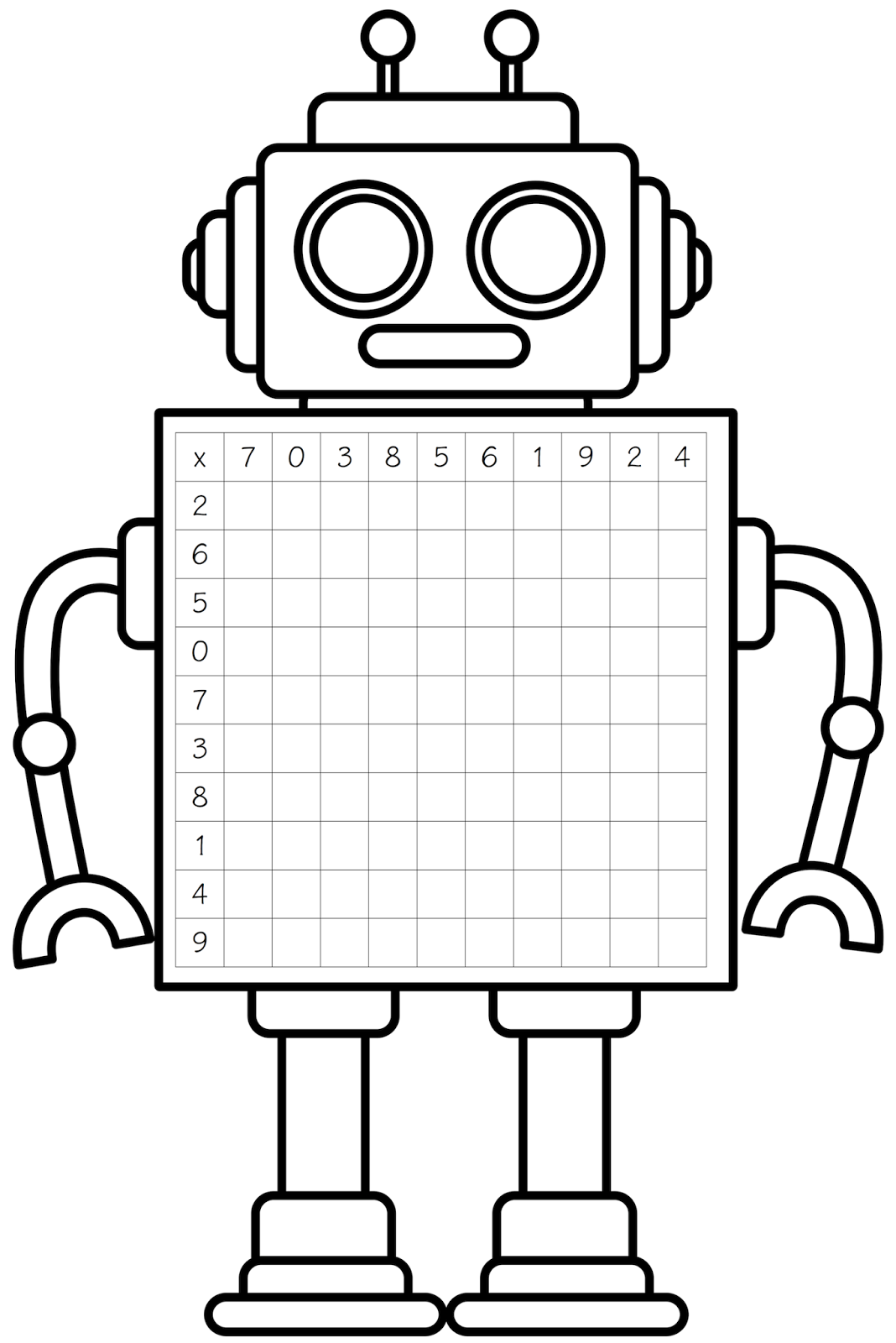 Robots clipart black and white