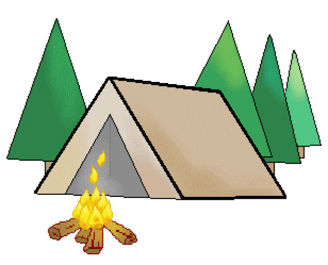 Girls Camping Tent Clipart