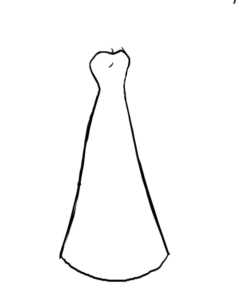 Wedding Dress Clipart Outline - Free Clipart Images