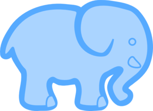 Baby Blue Elephant Clip Art - vector clip art online ...