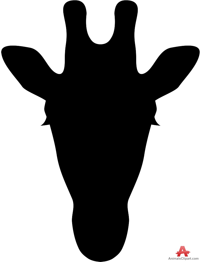 Giraffe head silhouette clipart