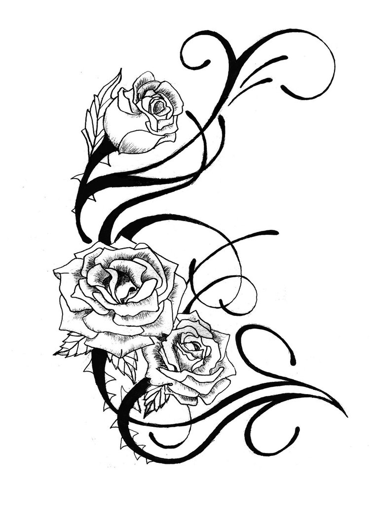 Heart Rose Outline Tattoo Design | Fresh 2017 Tattoos Ideas