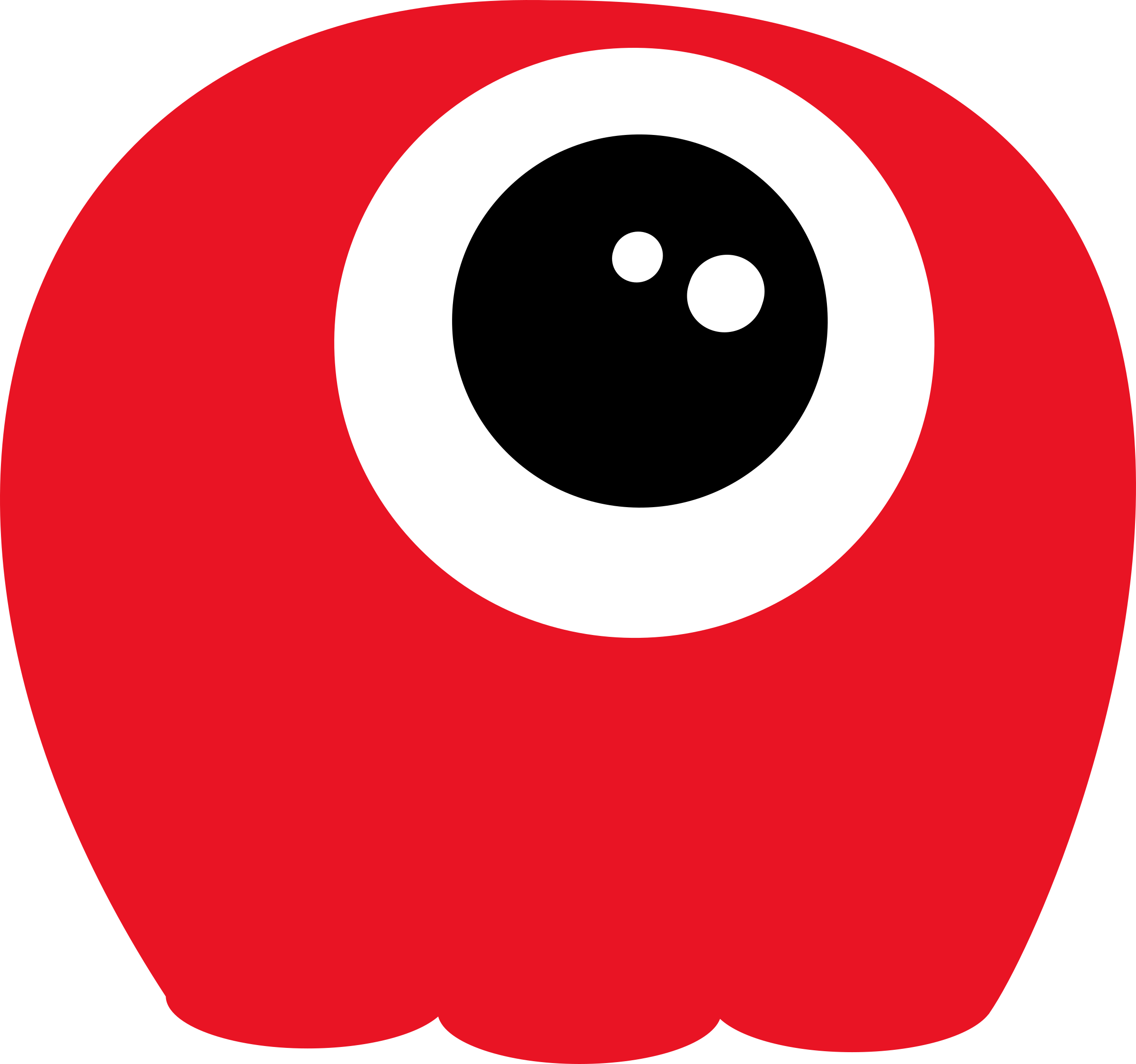 Clipart - Alien, red, one eye, no tentacles