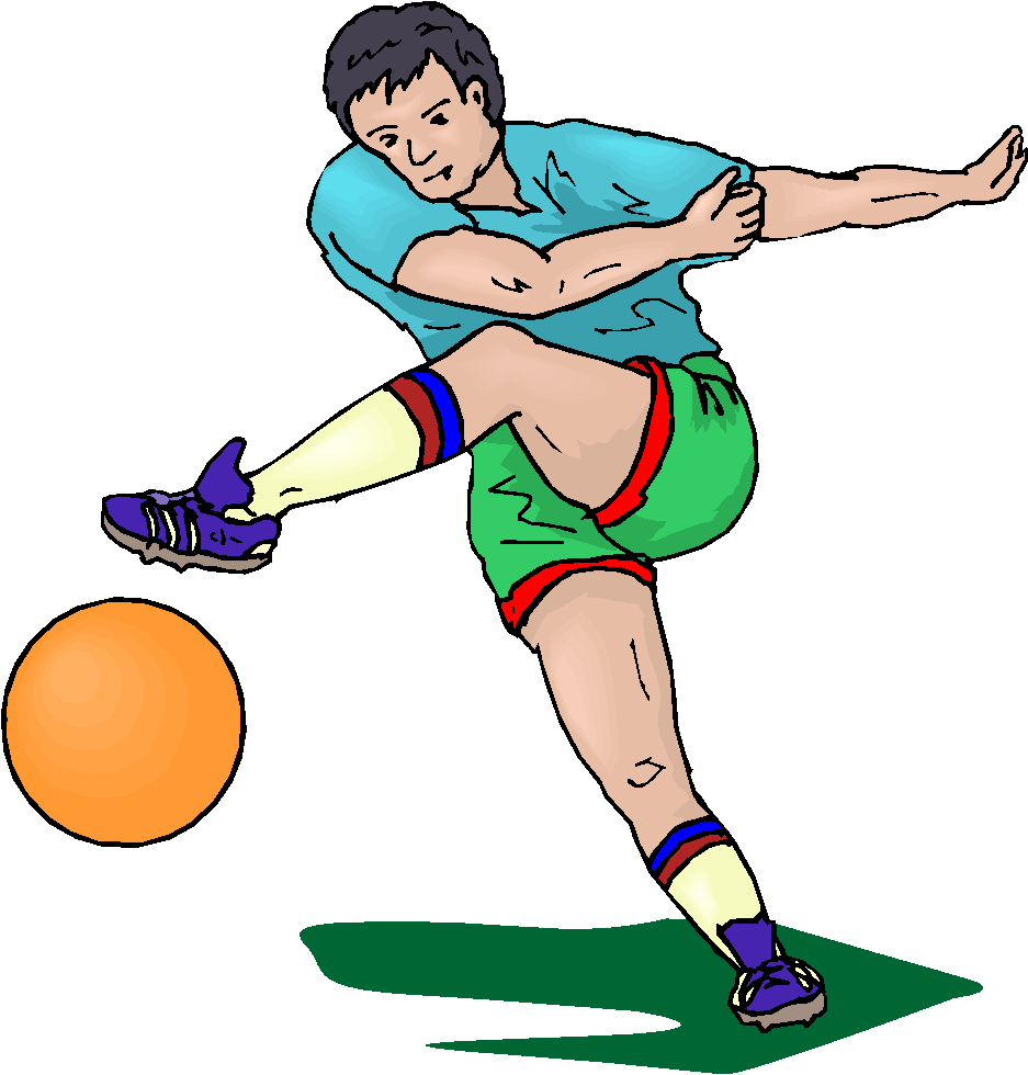 Football player kicking clipart