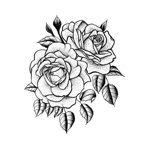 rose tattoo designs full color drawings stencil | Design images