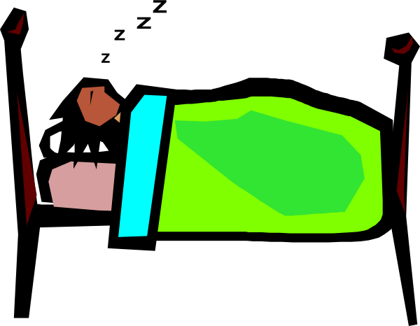 Bed In A Sleeping People Clipart