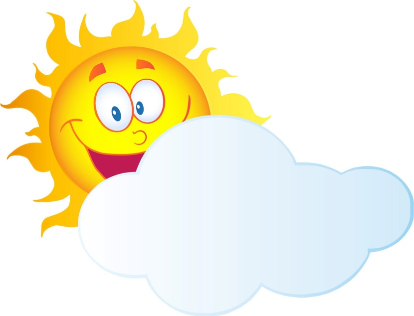 Clouds with sun clipart