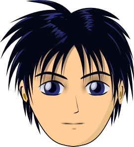 Asian Anime Boy Head Clip Art - vector clip art ...