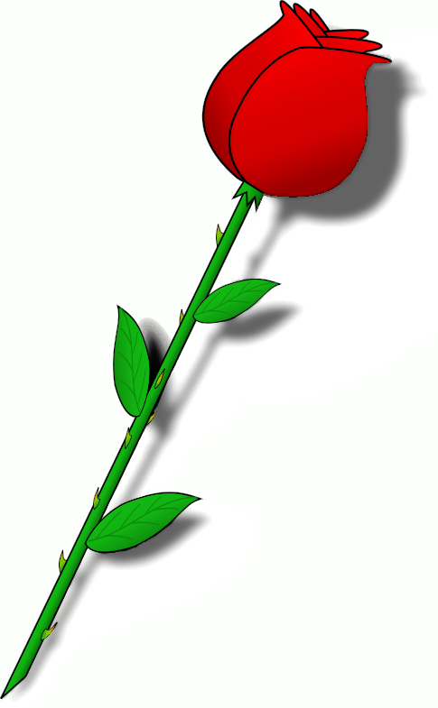 Long Stem Red Rose Clipart