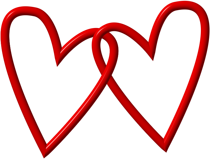Red heart outline clip art