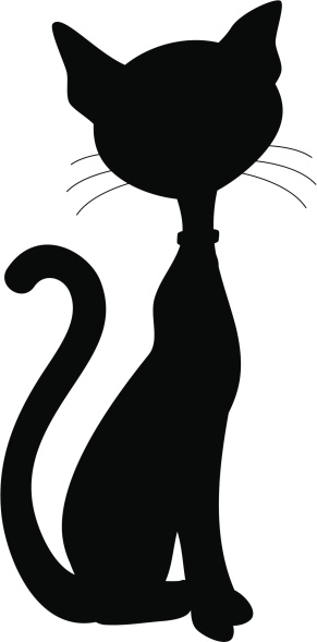 Silhouette Of Black And White Of Cats Clip Art, Vector Images ...
