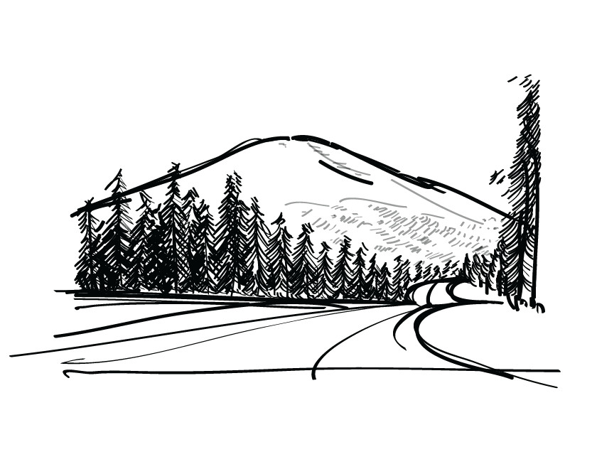 Illustrate a very simple line-drawing of a mountain | Freelancer