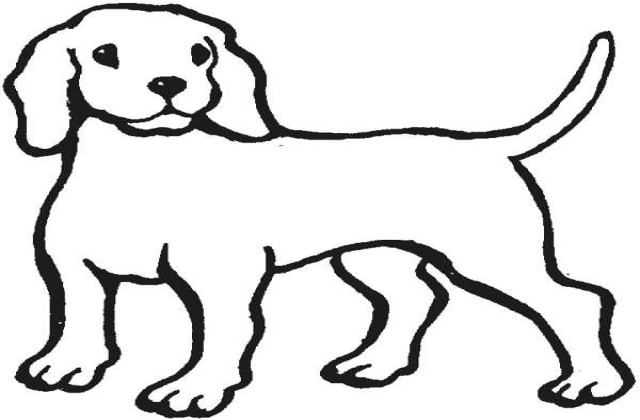 Tag For Outline of a dog in cartoon style - Litle Pups