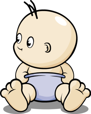 Baby In Diaper Clipart - Tumundografico