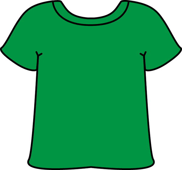 Green t shirt outline clipart