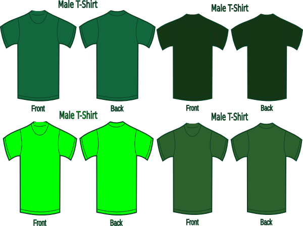 Four Green T Shirts Clip Art - vector clip art online ...