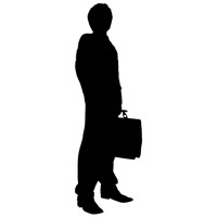 Businessman running with briefcase silhouette Vector Image ...