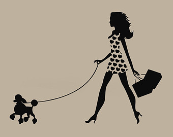 Girl walking dog | Etsy
