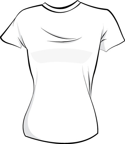 Girl T Shirt Outline T Shirt Template Front And