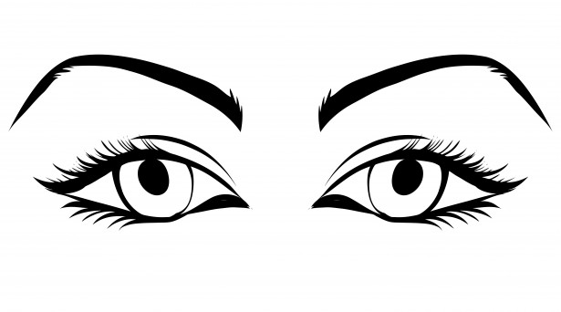 Smoked eyes black and white clipart