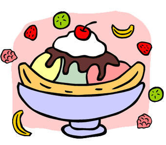 Cartoon ice cream sundae clipart