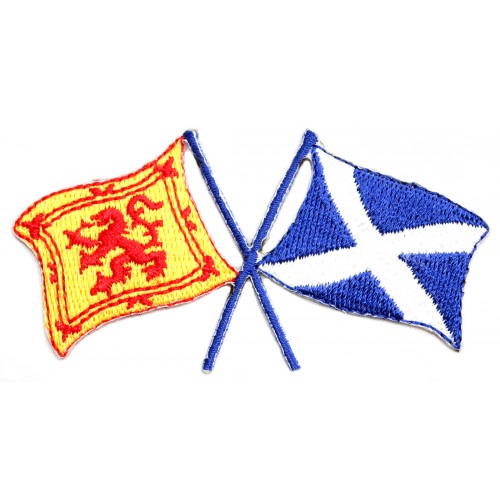 Scottish Saltire and Lion Rampant Crossed Flags Patch - Must Have ...