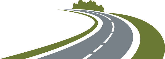 Winding country road clipart