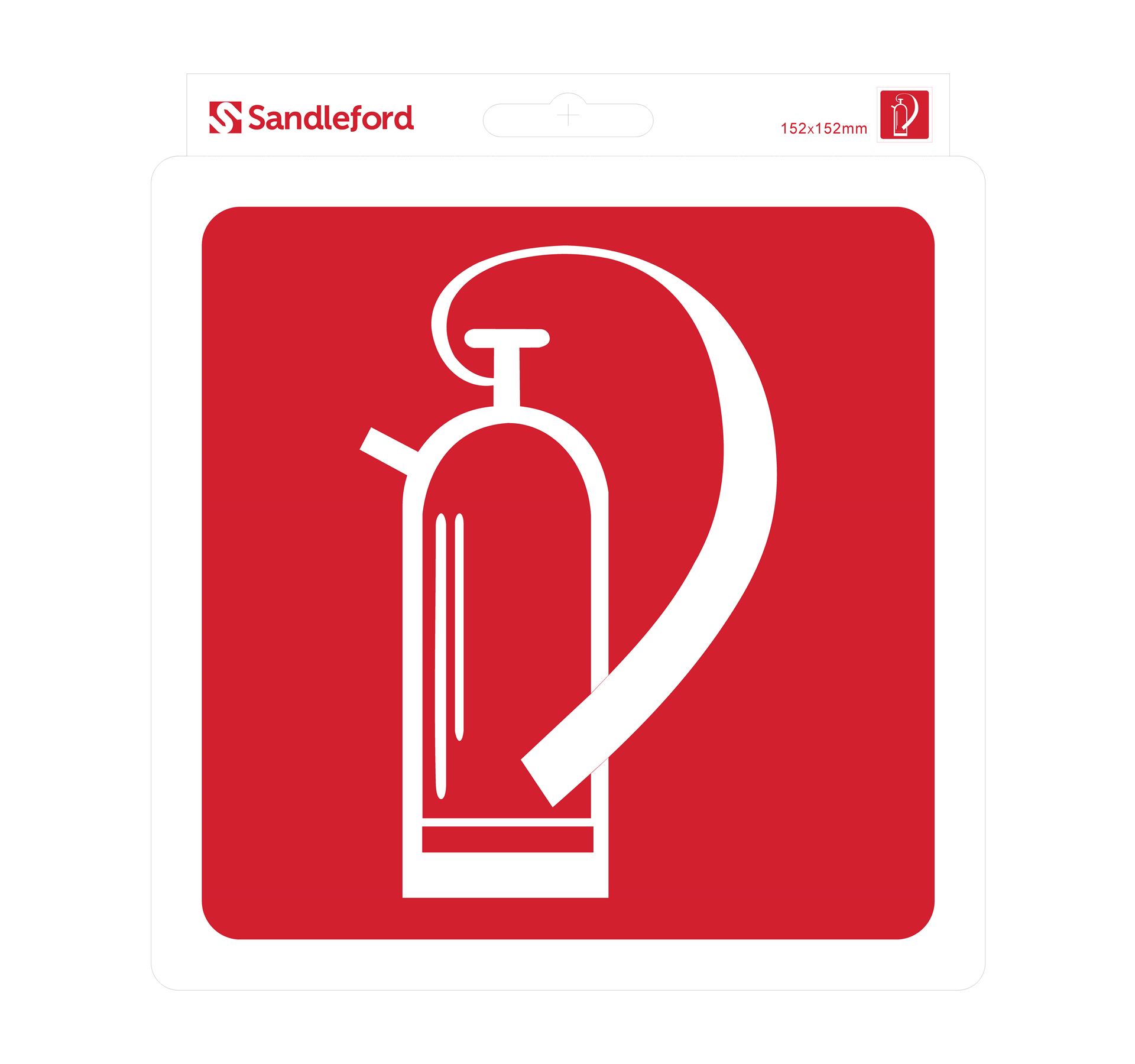 SIG83 | 152 x 152mm Sign "Fire Extinguisher Symbol" | Sandleford