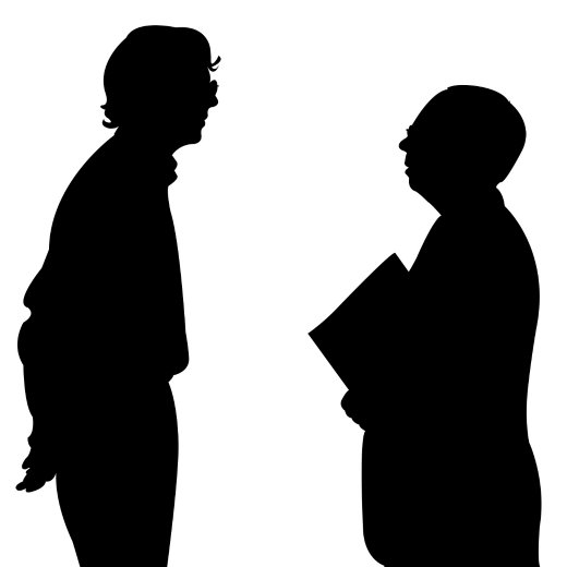 Two People Talking Silhouette