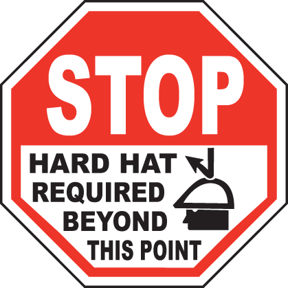Hard Hat Required Beyond This Sign I4355 - by SafetySign.com
