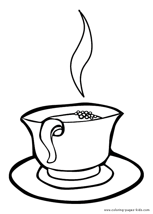 Cup of Tea color page - Coloring pages for kids - Nature & Food ...