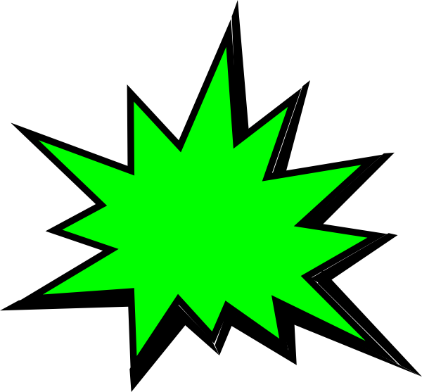 Green Comic Pow Clip Art - vector clip art online ...